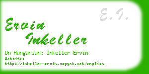 ervin inkeller business card